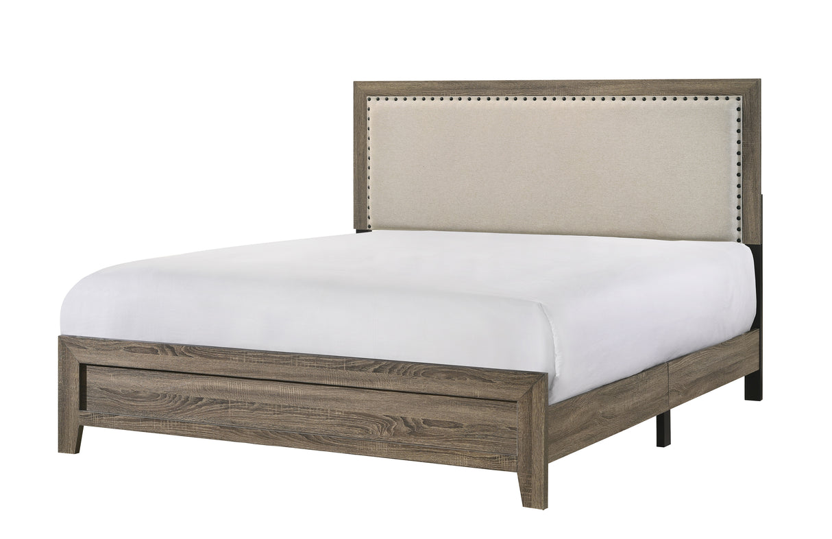 Millie Upholstered Bed Group Grey King bed