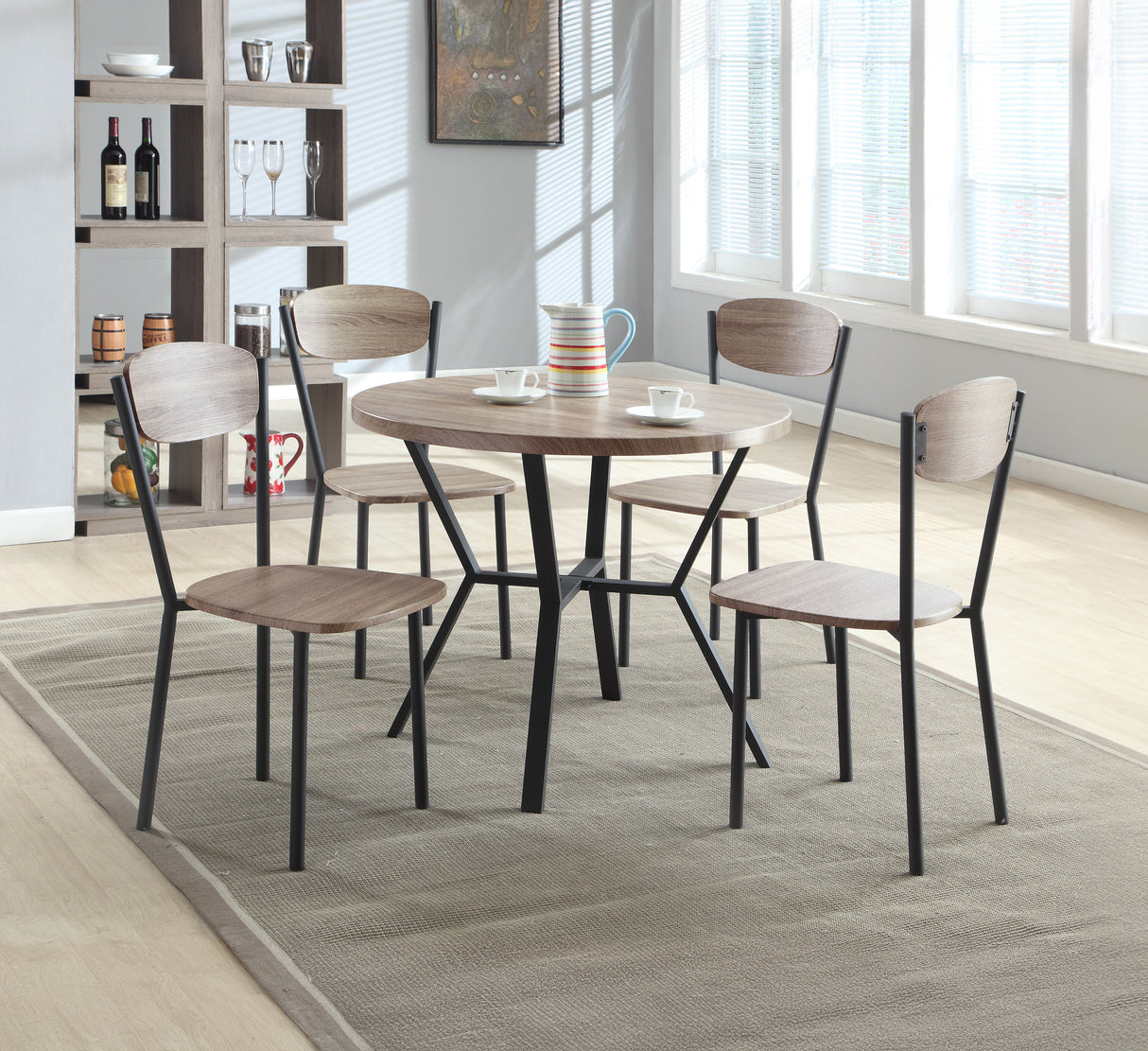 Blake 5-Piece Round Dining Set Greywas