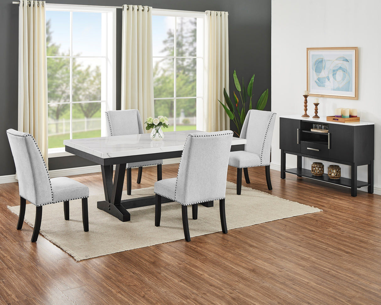 Vance Faux Table/Wing Chairs,Bench