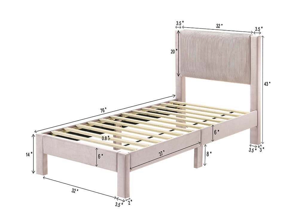Lucia Bed Frame Pink