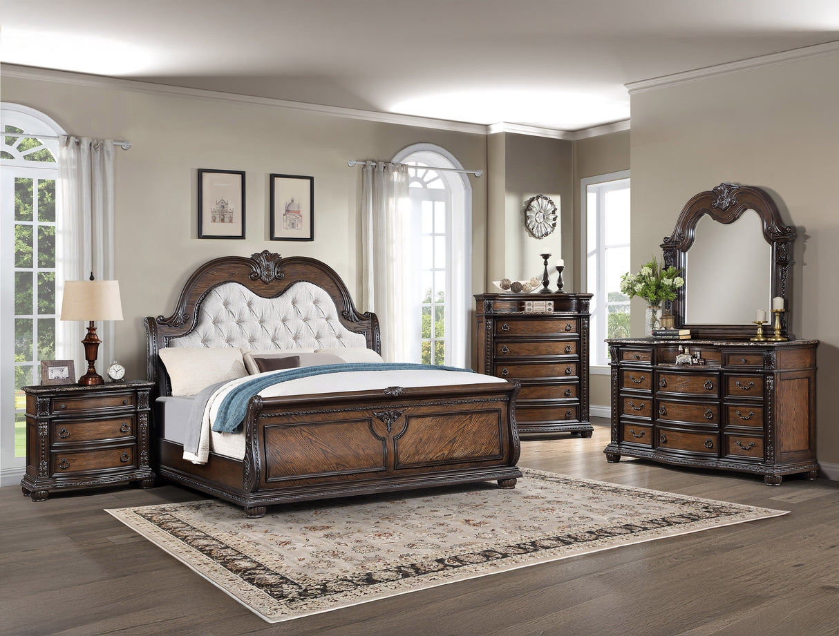 Stanley Bedroom Set in coffee brown - full bedroom