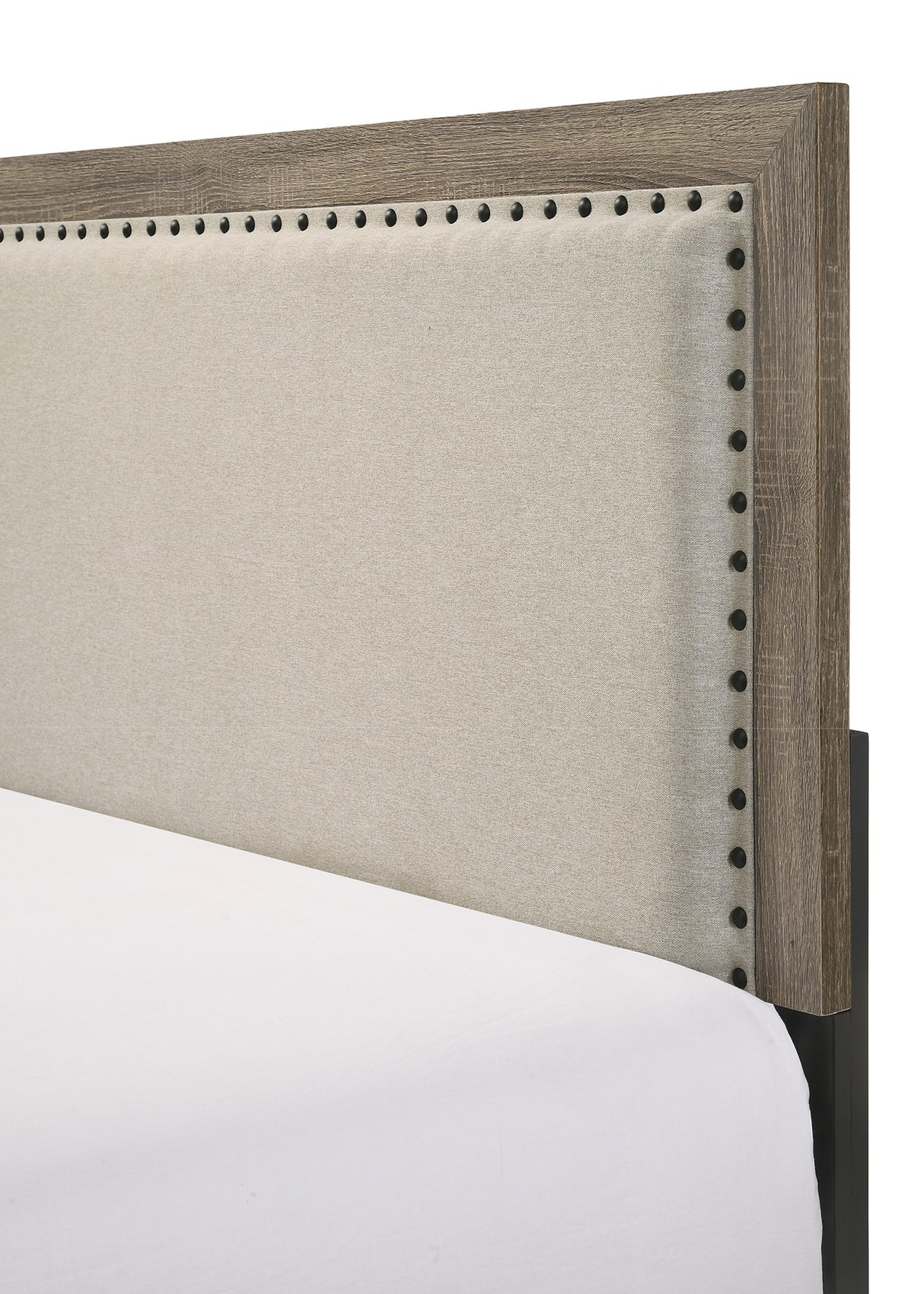 Millie Upholstered Bed Group Grey Queen bed