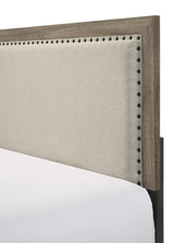 Millie Upholstered Bed Group Grey Queen bed