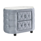 Natalia Bed W/Fireplace,Tv Lift Gy nightstand