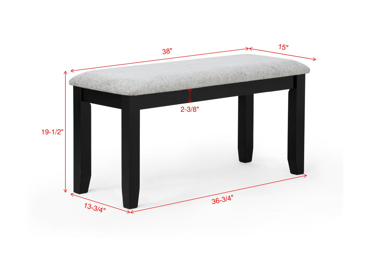Lester 6-Piece Dining with Bench L.Grey