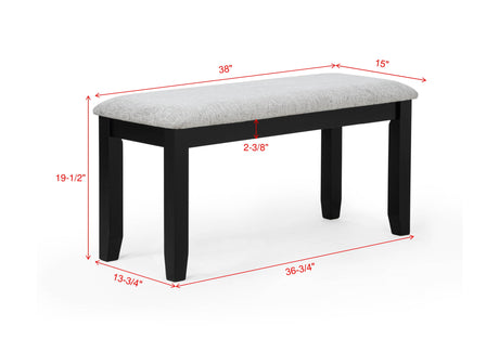 Lester 6-Piece Dining with Bench L.Grey