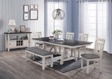 Maribelle 6p with Bench Chalk Warmgrey
