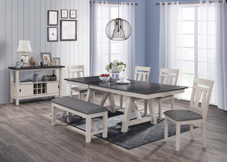 Maribelle 6p with Bench Chalk Warmgrey