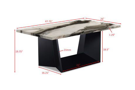 Adea 3pk Cocktail Set Brown Faux Marble