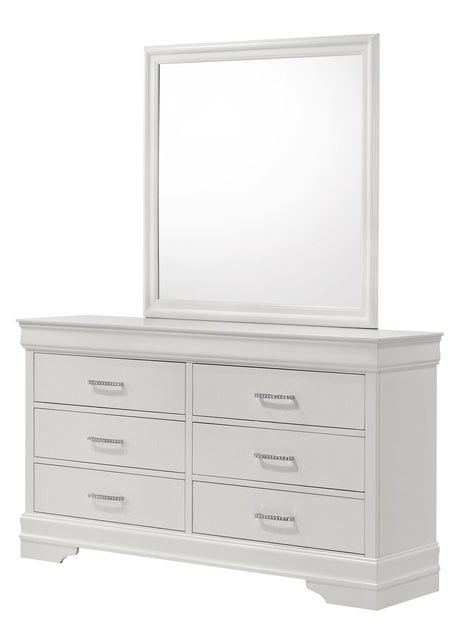 Amalia Bedroom Group - White dresser and mirror