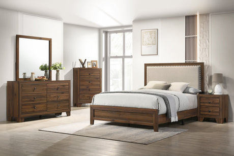 Millie Upholstered Bed Group Brown