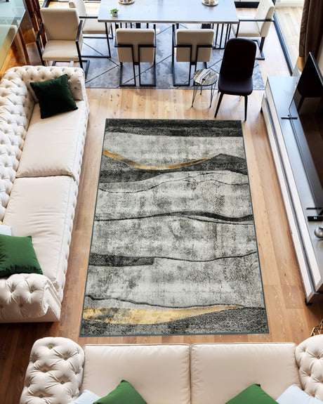 Marble Area Rug 10051 Grey