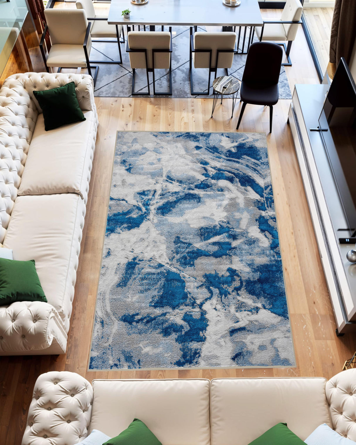 Marble Area Rug 10058 Blue
