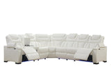 Jax White 3 PC Reclining Sectional w/ LED & Speakers
