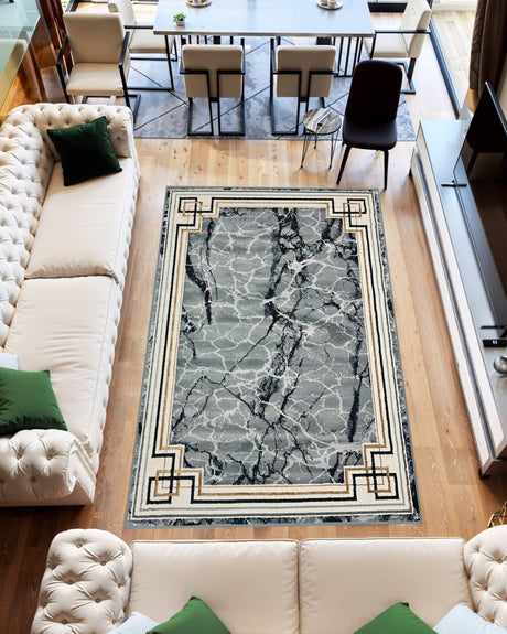 Marble Area Rug 1041 Black