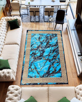 Marble Area Rug 1042 Ocean