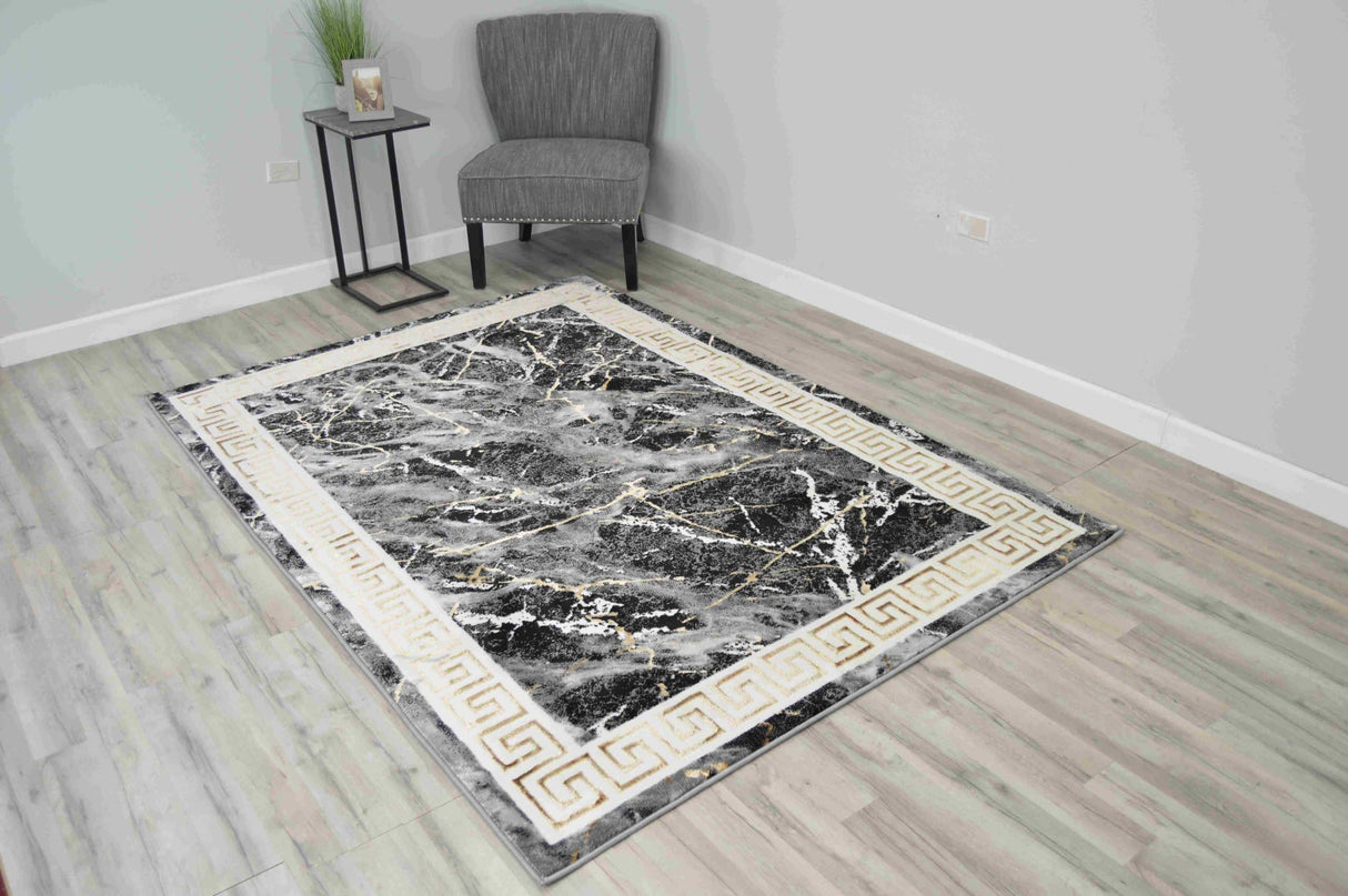 Marble Area Rug 1042 Black