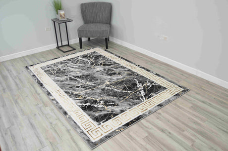 Marble Area Rug 1042 Black