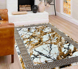 Marble Area Rug 1042 Gold