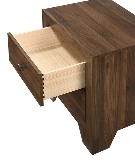 Millie Upholstered Bed Group Brown nightstand