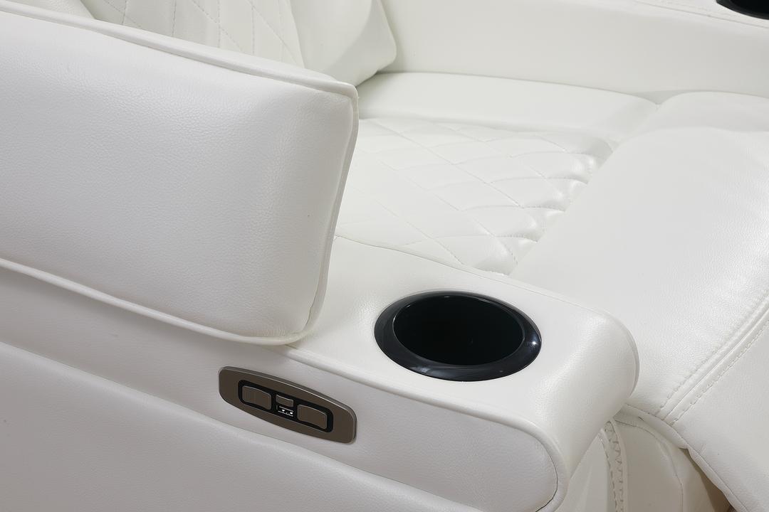 Jax White 3 PC Reclining Sectional w/ LED & Speakers