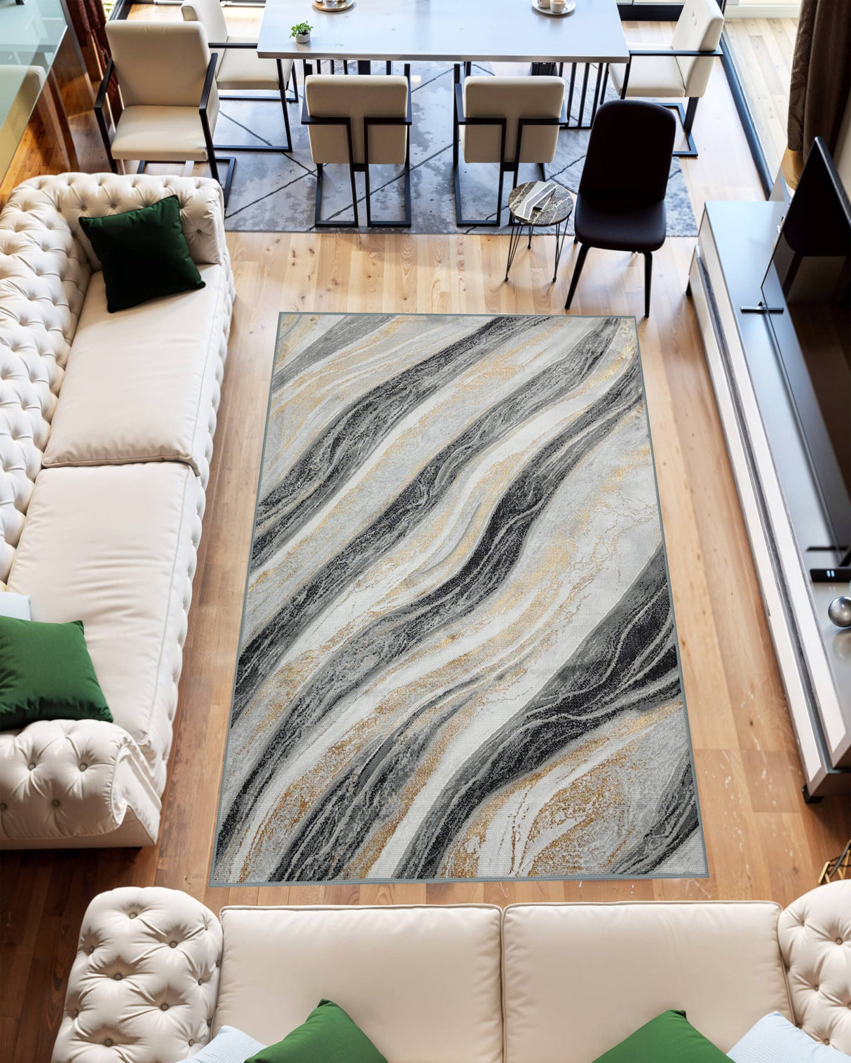 Marble Area Rug 1061 Grey