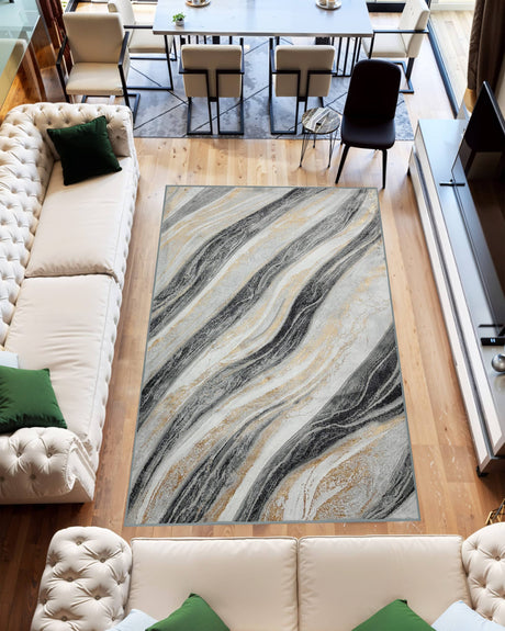 Marble Area Rug 1061 Grey