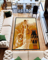 Star Area Rug 1108 Lady With Lion Beige