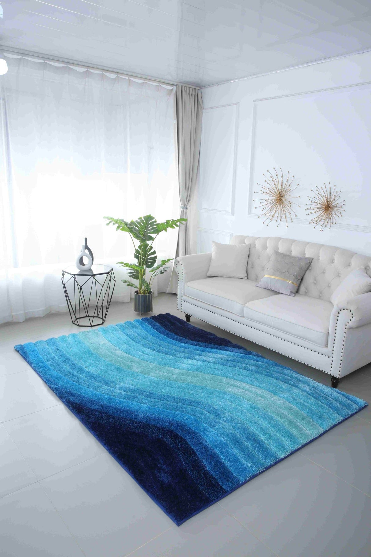 Natalia Shaggy Rug Blue