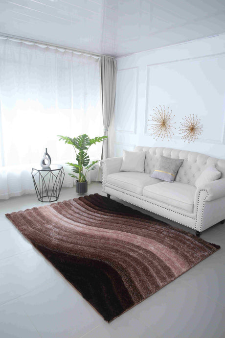 Natalia Shaggy Rug Brown