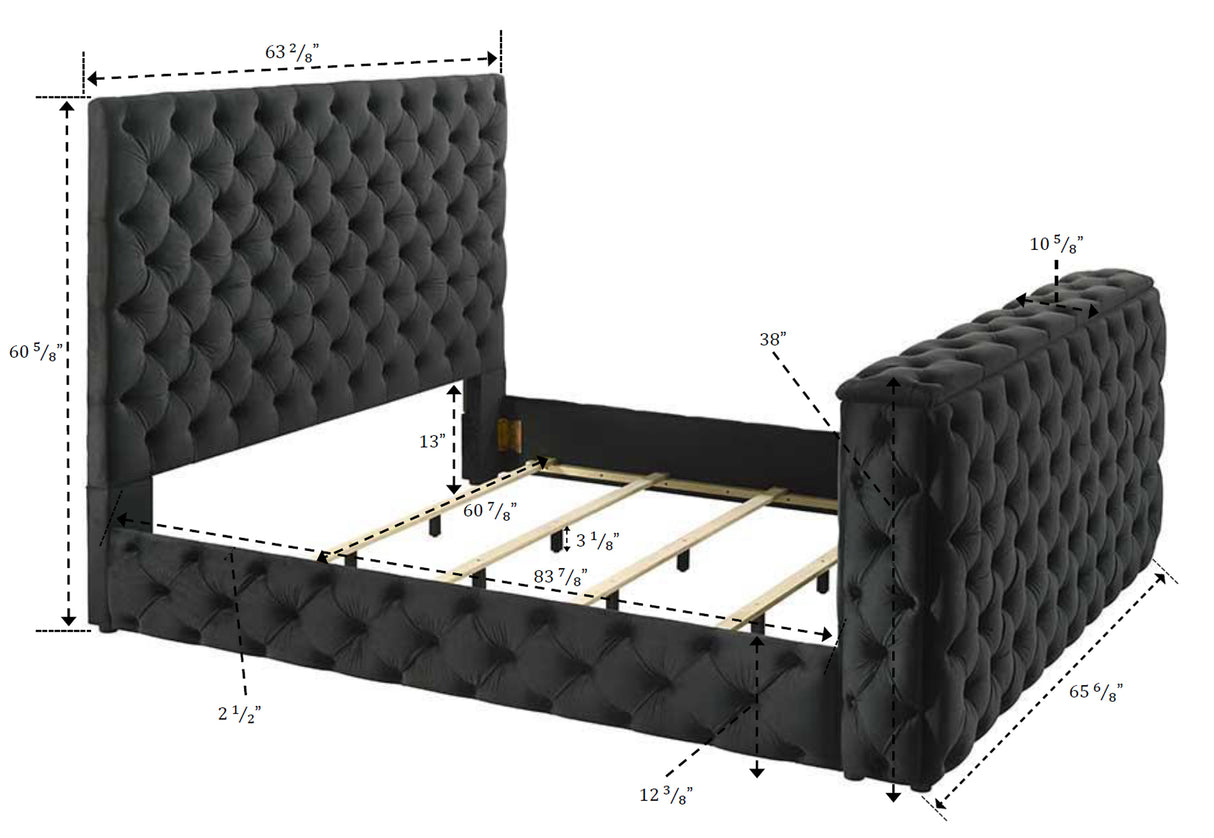 Josephine Bed W/ Tv Lift Queen bed
