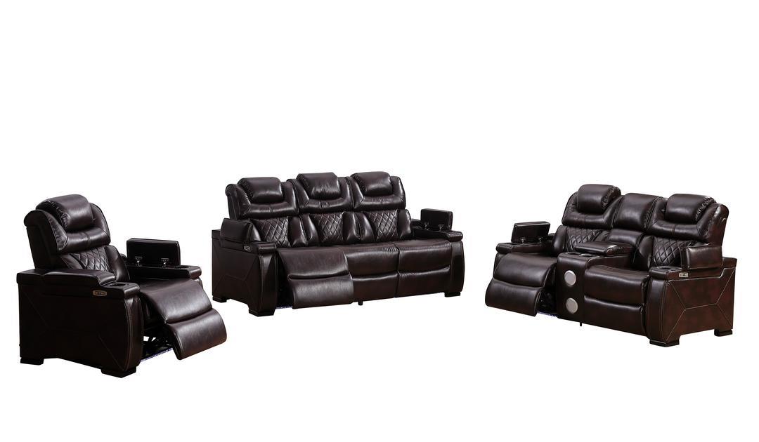 Braden (Power) Living Room Set - Brown