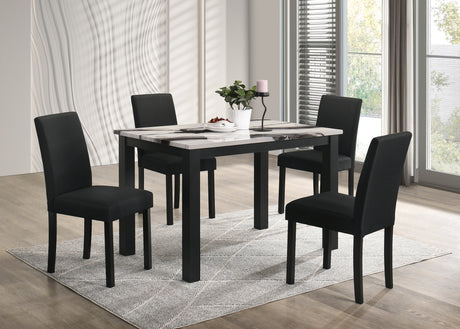 Resia Dining Set - Brown Marble