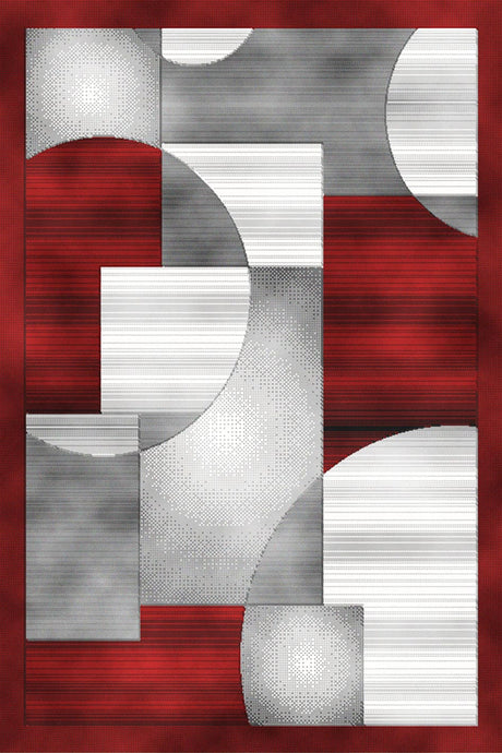 Urban Area Rug 15018 Grey-Red