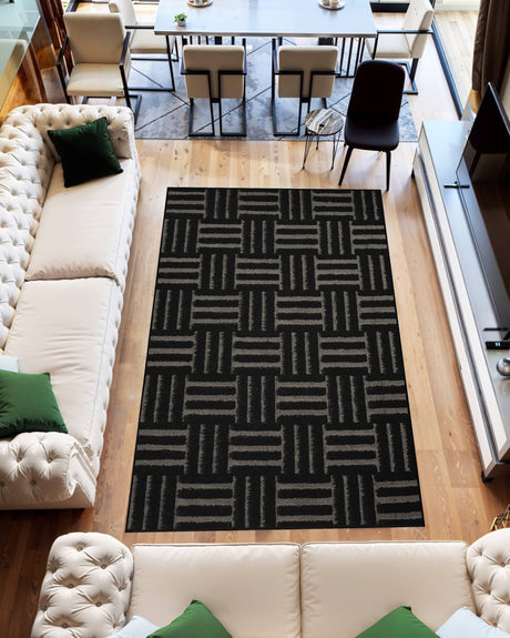 Infinity Shaggy Area Rug 1522 Black
