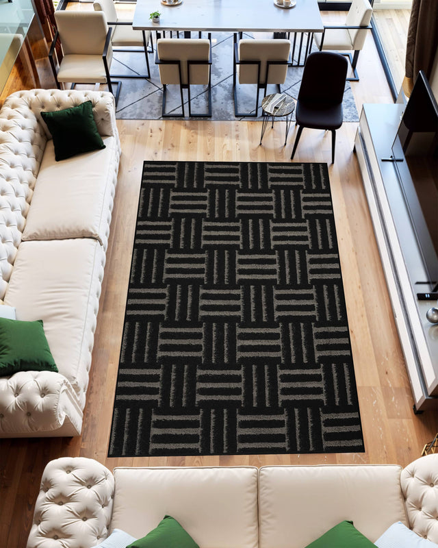 Infinity Shaggy Area Rug 1522 Black