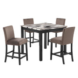 Lennon 5-Piece Ct Height Set-Faux Marb Brn