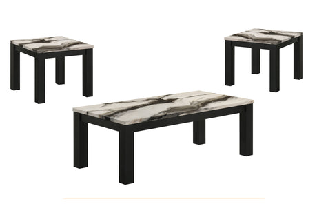 Ivy 3-Piece Cocktail Set Faux Marble Brown