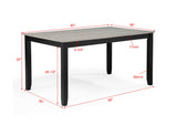 Lester 6-Piece Dining with Bench L.Grey