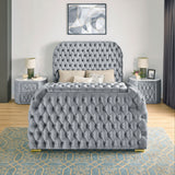 Natalia Bed W/Fireplace,Tv Lift Gy