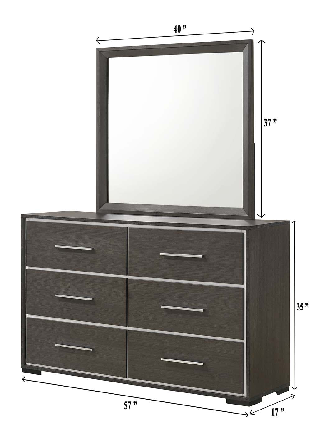 Number dresser and mirror