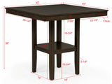 Lester 5-Piece Ctr Height Table Set Brown