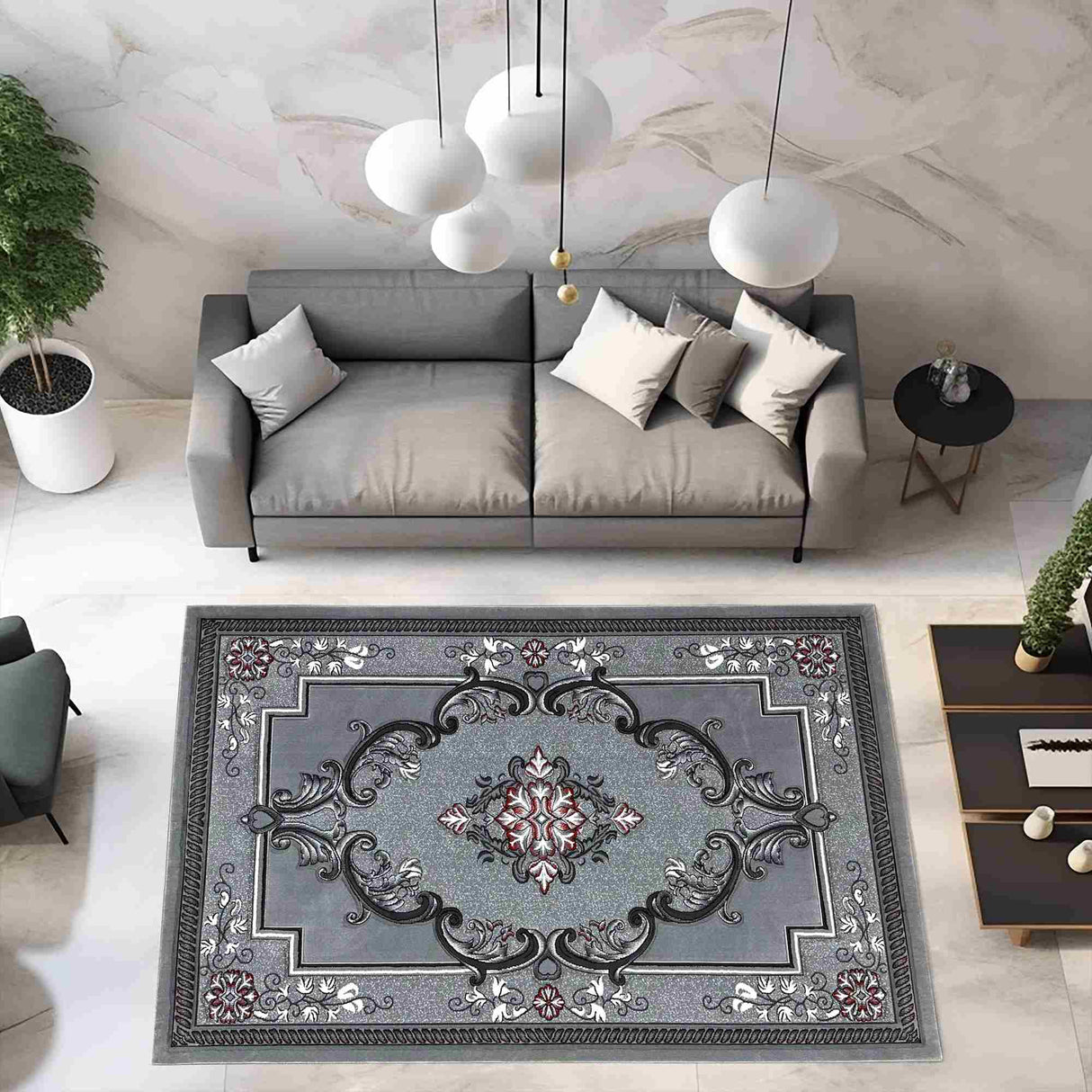 Glamour Design-206 Grey-Red