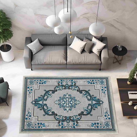 Glamour Design-206 Grey-Turquoise