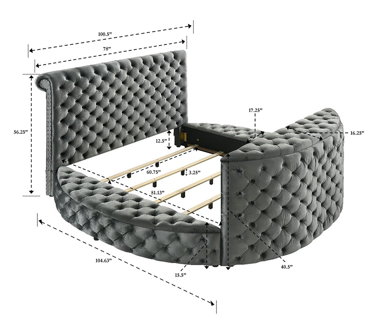 Voltare Fireplace/Tv Lift Bed Black Queen bed
