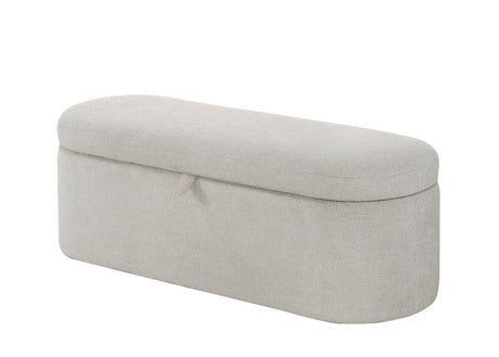 Philipa Storage Bench-Oatmeal Tweed