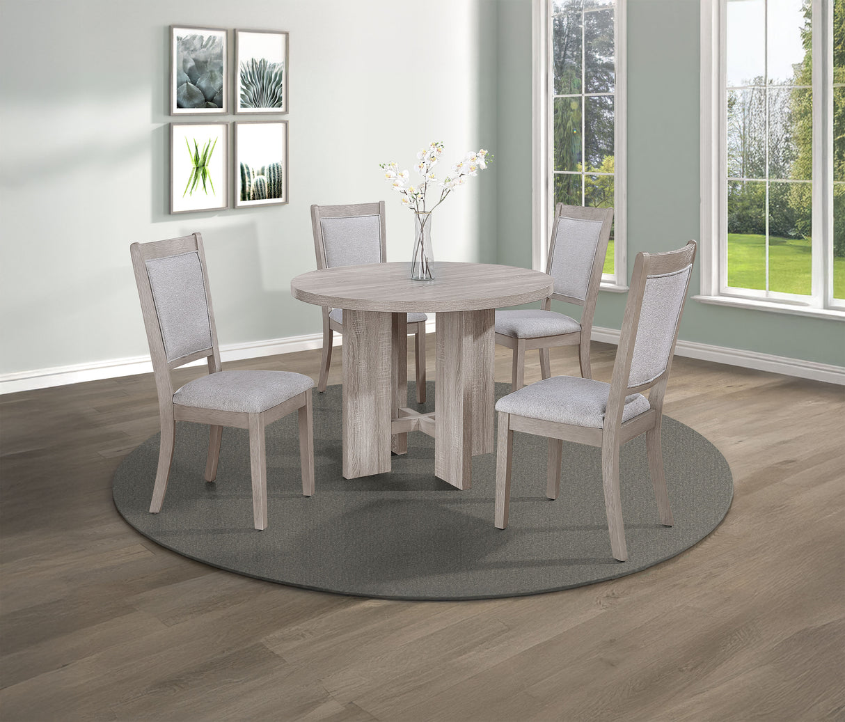 AMARA 5-PK RD DINING SET DRIFT WOOD