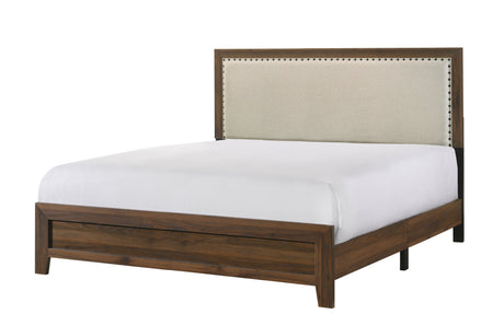 Millie Upholstered Bed Group Brown King bed