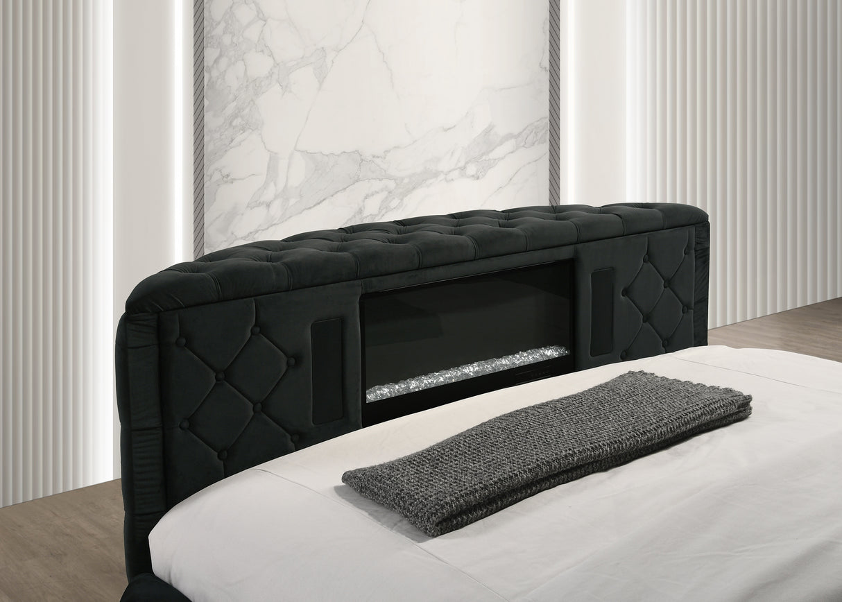 Voltare Fireplace/Tv Lift Bed Black