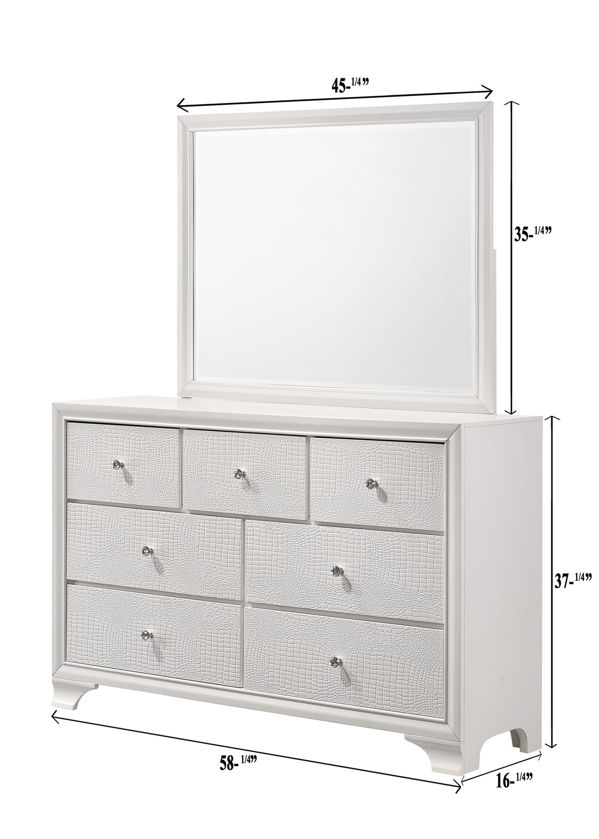 Number dresser and mirror